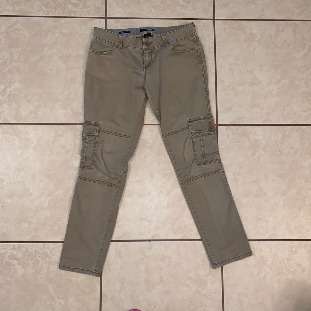Khaki cargo skinny pants